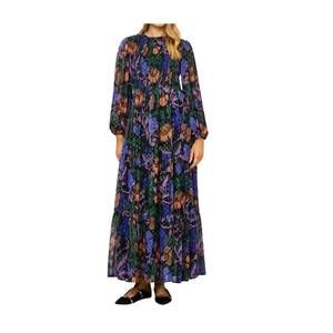 NEW OLIPHANT smocked top maxi dress in turin peri